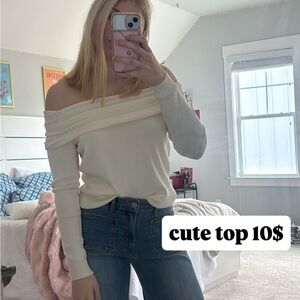 Belk Off-Shoulder Sweater in Cream